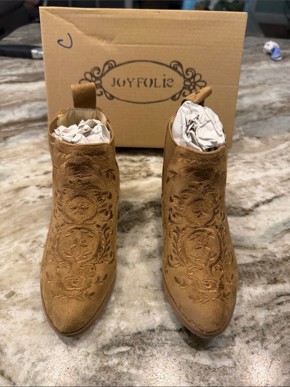 Joyfolie Brown Suede Kids Ankle Boots
